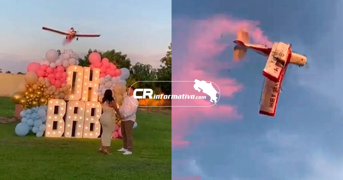 Video Pareja contrató avioneta para su fiesta de revelación de género